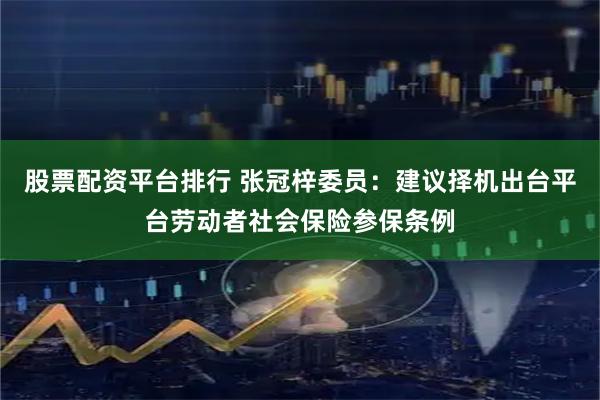股票配资平台排行 张冠梓委员：建议择机出台平台劳动者社会保险参保条例